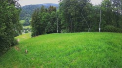 Prostřední část sjezdovky a snowpark