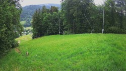 Prostřední část sjezdovky a snowpark