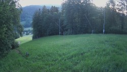 Prostřední část sjezdovky a snowpark