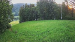 Prostřední část sjezdovky a snowpark