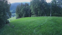 Prostřední část sjezdovky a snowpark