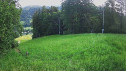 Prostřední část sjezdovky a snowpark