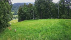 Prostřední část sjezdovky a snowpark