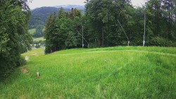 Prostřední část sjezdovky a snowpark