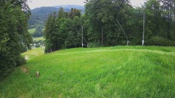 Prostřední část sjezdovky a snowpark