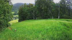 Prostřední část sjezdovky a snowpark