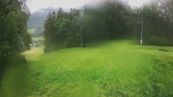 Prostřední část sjezdovky a snowpark