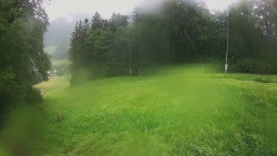Prostřední část sjezdovky a snowpark