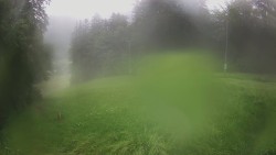 Prostřední část sjezdovky a snowpark