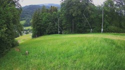 Prostřední část sjezdovky a snowpark