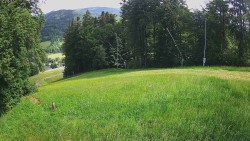 Prostřední část sjezdovky a snowpark