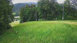 Prostřední část sjezdovky a snowpark