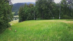 Prostřední část sjezdovky a snowpark