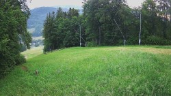 Prostřední část sjezdovky a snowpark