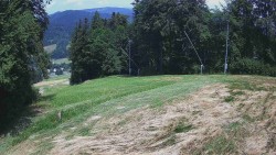 Prostřední část sjezdovky a snowpark