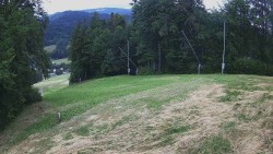 Prostřední část sjezdovky a snowpark