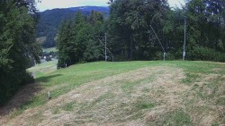Prostřední část sjezdovky a snowpark