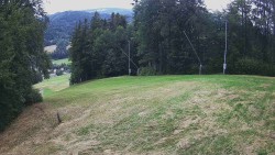 Prostřední část sjezdovky a snowpark