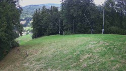 Prostřední část sjezdovky a snowpark