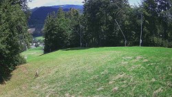 Prostřední část sjezdovky a snowpark