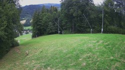 Prostřední část sjezdovky a snowpark