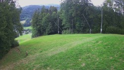 Prostřední část sjezdovky a snowpark