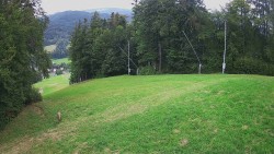 Prostřední část sjezdovky a snowpark
