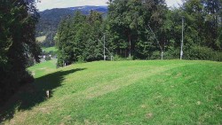 The middle section of the ski slope and the snowpark