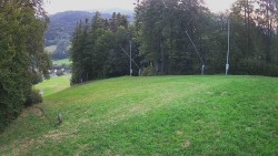 Prostřední část sjezdovky a snowpark