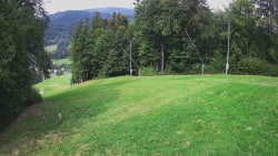 The middle section of the ski slope and the snowpark