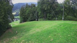 The middle section of the ski slope and the snowpark