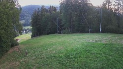 Prostřední část sjezdovky a snowpark