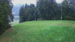 Prostřední část sjezdovky a snowpark