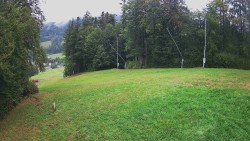 Prostřední část sjezdovky a snowpark