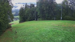 Prostřední část sjezdovky a snowpark