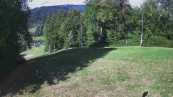 Prostřední část sjezdovky a snowpark