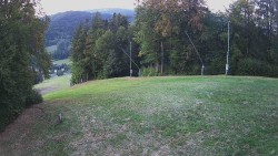 Prostřední část sjezdovky a snowpark