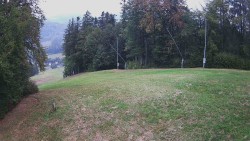 Prostřední část sjezdovky a snowpark