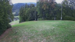 Prostřední část sjezdovky a snowpark