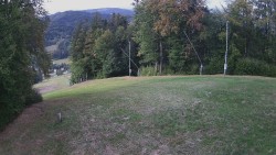 Prostřední část sjezdovky a snowpark
