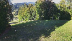 The middle section of the ski slope and the snowpark