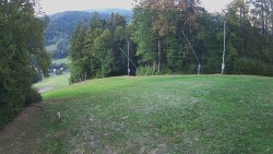 Prostřední část sjezdovky a snowpark