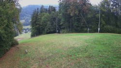Prostřední část sjezdovky a snowpark