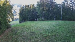 Prostřední část sjezdovky a snowpark