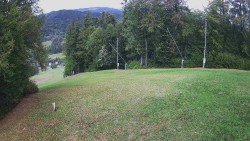 Prostřední část sjezdovky a snowpark