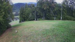 Prostřední část sjezdovky a snowpark