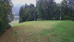 Prostřední část sjezdovky a snowpark