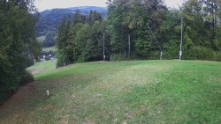 Prostřední část sjezdovky a snowpark