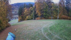 Prostřední část sjezdovky a snowpark