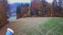 The middle section of the ski slope and the snowpark